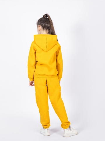 296-А. Свитшот с капюшоном  + Штаны, хлопок 65%, 35% ПЭ, 3-х нитка (начес) апельсин 146,152,158